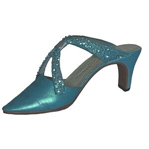 Vintage Miniature Collectible High Heel Shoe Retired LTD Edition 2000 Blue Teal
